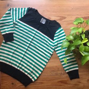 Anthropologie Hi There Karen Walker Striped Color Block Sweater